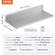 Buy 610x218mm Stainless Steel Shelving Wall Mounted Floating Shelf with Backsplash 20kg Load Heavy Duty for Restaurants, Kitchens, Bars, Homes, Hotels