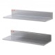 Buy 610x218mm Stainless Steel Shelving Wall Mounted Floating Shelf with Backsplash 20kg Load Heavy Duty for Restaurants, Kitchens, Bars, Homes, Hotels