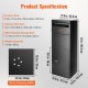 Buy Parcel Box 35.5x29.5x105.5 cm Galvanized Steel Mailbox Code Lockable Free Standing Floor Mount Baffle Anti-Theft Removable Waterproof IPX3 Package Deposit for Home Porch