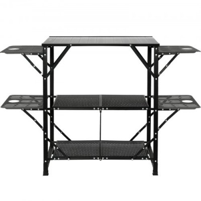 VEVOR Mesa de Cocina de Camping, Estación de Cocina Portátil Plegable con Bolsa de Transporte, Mesa de Camping de Aluminio de 126 x 46 x 81 cm para Pícnics al Aire libre, Barbacoas, Camping