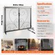 Buy Fireplace Screen 2 Panels Iron Fireplace Spark Guard 39x31 Inch Heavy Duty with Door Freestanding Spark Guard for Living Room Home Decor, Black