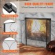 Купити Камінний екран 3 панелі Iron Fireplace Spark Guard 121,9x30 см Окремо стоячий камінний захисний кожух, не вимагає монтажу для домашнього декору вітальні, чорний