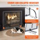 Buy Fireplace Screen 1 Panel Heavy Duty Iron Fireplace Spark Guard 36x28 Inch Freestanding Spark Guard for Living Room Modern Home Decor Black