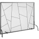 Buy Fireplace Screen 1 Panel Heavy Duty Iron Fireplace Spark Guard 36x28 Inch Freestanding Spark Guard for Living Room Modern Home Decor Black