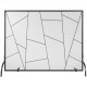 Buy Fireplace Screen 1 Panel Heavy Duty Iron Fireplace Spark Guard 36x28 Inch Freestanding Spark Guard for Living Room Modern Home Decor Black