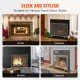 Buy Fireplace Screen 1 Panel Iron Fireplace Spark Guard 98x75.8cm Heavy Duty Freestanding Spark Guard Easy Installation for Living Room Decor, Gold