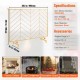 Buy Fireplace Screen 1 Panel Iron Fireplace Spark Guard 98x75.8cm Heavy Duty Freestanding Spark Guard Easy Installation for Living Room Decor, Gold