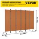 Buy 6 Panel Room Divider Folding Privacy Screen 308 x 36 x 185 cm Privacy Screen Aluminum Alloy Iron Frame for Offices, Hospitals, Restaurants, Orange