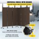 Koop Room Divider 6 panelen opvouwbaar privacyscherm 308 x 36 x 185 cm privacyscherm aluminiumlegering en ijzeren frame voor kantoren, ziekenhuizen, restaurants, bruin