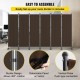 Buy Panels Room Divider Folding Privacy Screen 308 x 36 x 185 cm Privacy Screen Aluminum Alloy Iron Frame for Offices, Hospitals, Restaurants, Brown