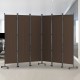 Koop Room Divider 6 panelen opvouwbaar privacyscherm 308 x 36 x 185 cm privacyscherm aluminiumlegering en ijzeren frame voor kantoren, ziekenhuizen, restaurants, bruin