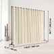 Koop Screen Room Divider 122" x 12" x 90" Polyester Room Divider met mobiele standaard Privacyscherm met wielen voor kantoor, ziekenhuis, slaapkamer, eetkamer, studeerkamer, zwart