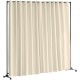 Koop Screen Room Divider 122" x 12" x 90" Polyester Room Divider met mobiele standaard Privacyscherm met wielen voor kantoor, ziekenhuis, slaapkamer, eetkamer, studeerkamer, zwart