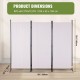 Buy 3 Panel Folding Room Divider Screen with Carbon Steel Frame and Polyester Fabric Privacy Room Divider 226x51.5x185 cm for Office, Bedroom, Dining Room, Study, White