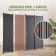 Buy Panel Folding Screen Room Divider with Carbon Steel Frame and Polyester Fabric 224 x 30 x 171 cm Room Divider for Office, Bedroom, Dining Room, Study, Dark Grey