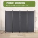 Buy Panel Folding Screen Room Divider with Carbon Steel Frame and Polyester Fabric 224 x 30 x 171 cm Room Divider for Office, Bedroom, Dining Room, Study, Dark Grey