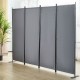 Buy Panel Folding Screen Room Divider with Carbon Steel Frame and Polyester Fabric 224 x 30 x 171 cm Room Divider for Office, Bedroom, Dining Room, Study, Dark Grey