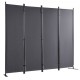 Koop 4-panelen opvouwbaar scheidingsscherm met koolstofstalen frame en polyester stof 224 x 30 x 171 cm kamerverdeler voor kantoor, slaapkamer, eetkamer, studeerkamer, donkergrijs