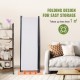 Buy 4 Panel Folding Room Divider Screen with Carbon Steel Frame and Polyester Fabric Privacy Room Divider 224x30x171 cm for Office, Bedroom, Dining Room, Study, White