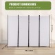 Buy 4 Panel Folding Room Divider Screen with Carbon Steel Frame and Polyester Fabric Privacy Room Divider 224x30x171 cm for Office, Bedroom, Dining Room, Study, White