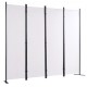 Buy 4 Panel Folding Room Divider Screen with Carbon Steel Frame and Polyester Fabric Privacy Room Divider 224x30x171 cm for Office, Bedroom, Dining Room, Study, White