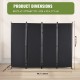 Buy 4 Panel Folding Screen Room Divider with Carbon Steel Frame and Polyester Fabric 224 x 30 x 171 cm Room Divider for Office, Bedroom, Dining Room, Study, Dark Black