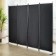 Buy 4 Panel Folding Screen Room Divider with Carbon Steel Frame and Polyester Fabric 224 x 30 x 171 cm Room Divider for Office, Bedroom, Dining Room, Study, Dark Black