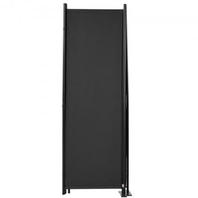 Biombo Separador Plegable de 4 Paneles con Marco de Acero al Carbono y Tejido de Poliéster Separador de Ambientes de 224 x 30 x 171 cm para Oficina, Dormitorio, Comedor, Estudio, Negro Oscuro