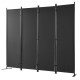 Buy 4 Panel Folding Screen Room Divider with Carbon Steel Frame and Polyester Fabric 224 x 30 x 171 cm Room Divider for Office, Bedroom, Dining Room, Study, Dark Black