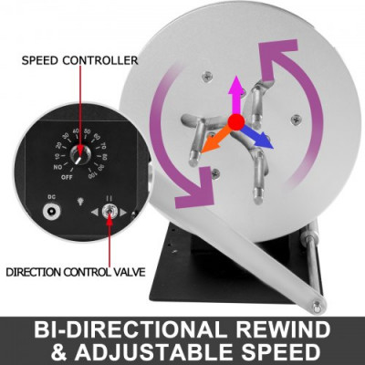 VEVOR  Máquina Rebobinadora de 120mm de Ancho Es Adecuado para Muchas Industrias con Grandes Necesidades de Rebobinado de Etiquetas Automática Rebobinador de Etiquetas R9