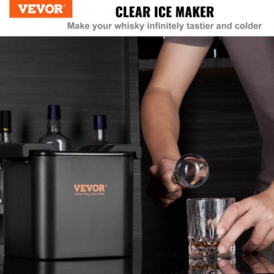 VEVOR Cubiteras para Hielo Redondo 4 Esferas de 6cm Fácil de Sacar Molde de Silicona Alimentaria para Cubitos de Hielo con Bolsa para Congelador y Pinzas para Bebidas Vino Cócteles Whisky Café Fiestas