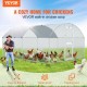 Buy Outdoor Metal Chicken Coop, 400x300x200 cm, Large Chicken Run, Waterproof Canvas, Dome Roof, Double Door, Wire Mesh, Playpen for Geese, Ducks, Rabbits, Pets, Silver