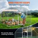 Buy Outdoor Metal Chicken Coop, 400x300x200 cm, Large Chicken Run, Waterproof Canvas, Dome Roof, Double Door, Wire Mesh, Playpen for Geese, Ducks, Rabbits, Pets, Silver