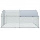 Comprar Gallinero de Metal para Exterior, 400x300x200 cm, Gran Corral para Pollos, Lona Impermeable, Techo Domo, Puerta Doble, Malla de Alambre, Parque para Gansos, Patos, Conejos, Mascotas, Plata