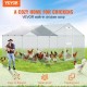 Buy Metal Chicken Coop for Outdoors, 400x300x200 cm, Large Chicken Run, Waterproof Canvas, Pointed Roof, Double Door, Wire Mesh, Playpen for Geese, Ducks, Rabbits, Pets, Silver