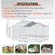 Buy Metal Chicken Coop for Outdoors, 400x300x200 cm, Large Chicken Run, Waterproof Canvas, Pointed Roof, Double Door, Wire Mesh, Playpen for Geese, Ducks, Rabbits, Pets, Silver