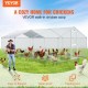 Buy Outdoor Metal Chicken Coop, 600 x 300 x 200 cm, Large Chicken Run, Waterproof Canvas, Peaked Roof, Double Door, Wire Mesh, Playpen for Geese, Ducks, Rabbits, Pets