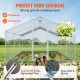 Buy Outdoor Metal Chicken Coop, 600 x 300 x 200 cm, Large Chicken Run, Waterproof Canvas, Peaked Roof, Double Door, Wire Mesh, Playpen for Geese, Ducks, Rabbits, Pets