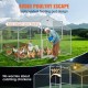 Buy Outdoor Metal Chicken Coop, 600 x 300 x 200 cm, Large Chicken Run, Waterproof Canvas, Peaked Roof, Double Door, Wire Mesh, Playpen for Geese, Ducks, Rabbits, Pets