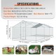 Buy Outdoor Metal Chicken Coop, 600 x 300 x 200 cm, Large Chicken Run, Waterproof Canvas, Peaked Roof, Double Door, Wire Mesh, Playpen for Geese, Ducks, Rabbits, Pets