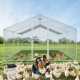 Buy Outdoor Metal Chicken Coop, 600 x 300 x 200 cm, Large Chicken Run, Waterproof Canvas, Peaked Roof, Double Door, Wire Mesh, Playpen for Geese, Ducks, Rabbits, Pets