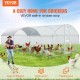 Comprar Gallinero Exterior Gallinero Metal 600x300x200cm Gran Corral para Pollos Lona Impermeable Domo Techo Cerramiento Puerta Doble Malla de Alambre Parque para Gansos, Patos, Conejos, Mascotas, Plata