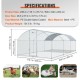 Comprar Gallinero Exterior Gallinero Metal 600x300x200cm Gran Corral para Pollos Lona Impermeable Domo Techo Cerramiento Puerta Doble Malla de Alambre Parque para Gansos, Patos, Conejos, Mascotas, Plata