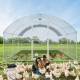 Comprar Gallinero Exterior Gallinero Metal 600x300x200cm Gran Corral para Pollos Lona Impermeable Domo Techo Cerramiento Puerta Doble Malla de Alambre Parque para Gansos, Patos, Conejos, Mascotas, Plata