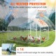 Buy Metal Chicken Coop for Outdoors, 200x300x200 cm, Large Chicken Run, Waterproof Canvas, Dome Roof, Double Door, Wire Mesh, Playpen for Geese, Ducks, Rabbits, Pets, Silver