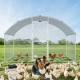 Buy Metal Chicken Coop for Outdoors, 200x300x200 cm, Large Chicken Run, Waterproof Canvas, Dome Roof, Double Door, Wire Mesh, Playpen for Geese, Ducks, Rabbits, Pets, Silver