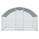 Comprar Gallinero de Metal para Exterior, 200x300x200 cm, Gran Corral para Pollos, Lona Impermeable, Techo Domo, Puerta Doble, Malla de Alambre, Parque para Gansos, Patos, Conejos, Mascotas, Plata