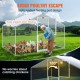 Buy Metal Chicken Coop for Outdoors, 200x300x200 cm, Large Chicken Run, Waterproof Canvas, Pointed Roof, Double Door, Wire Mesh, Playpen for Geese, Ducks, Rabbits, Pets, Silver