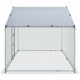 Comprar Gallinero de Metal para Exterior, 200x300x200 cm, Gran Corral para Pollos, Lona Impermeable, Techo Puntiagudo, Puerta Doble, Malla de Alambre, Parque para Gansos, Patos, Conejos, Mascotas, Plata