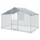 Buy Metal Chicken Coop for Outdoors, 200x300x200 cm, Large Chicken Run, Waterproof Canvas, Pointed Roof, Double Door, Wire Mesh, Playpen for Geese, Ducks, Rabbits, Pets, Silver